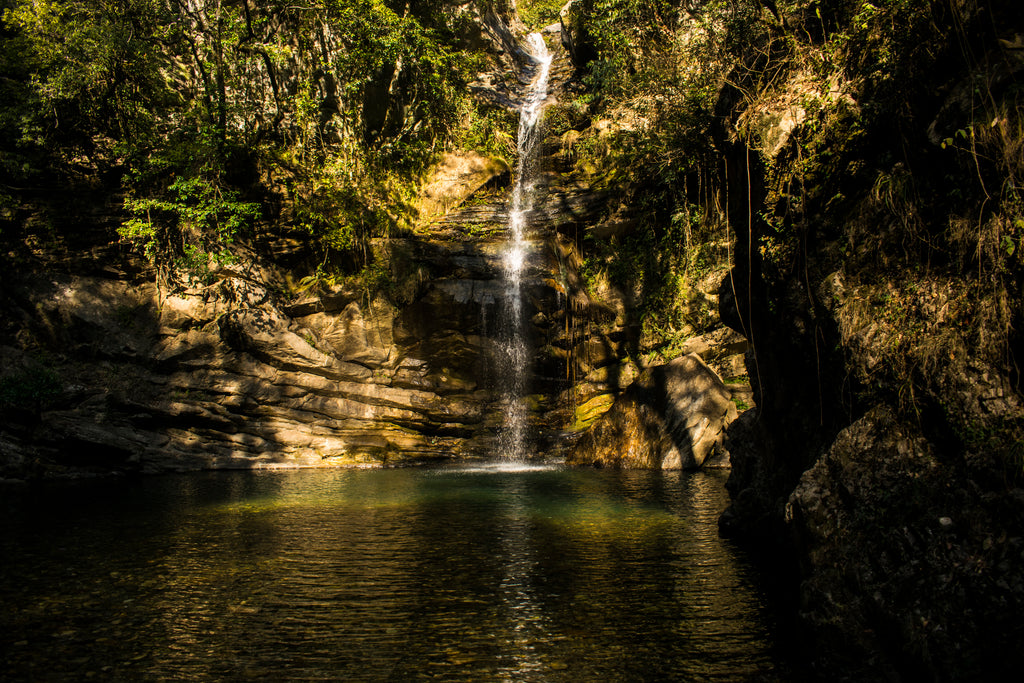 slow flowing waterfall