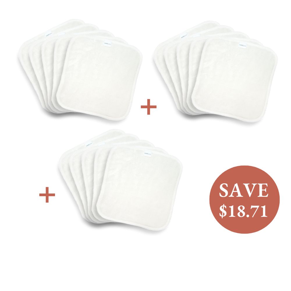 Reusable cloth wipes pack of 15 - save $18.71