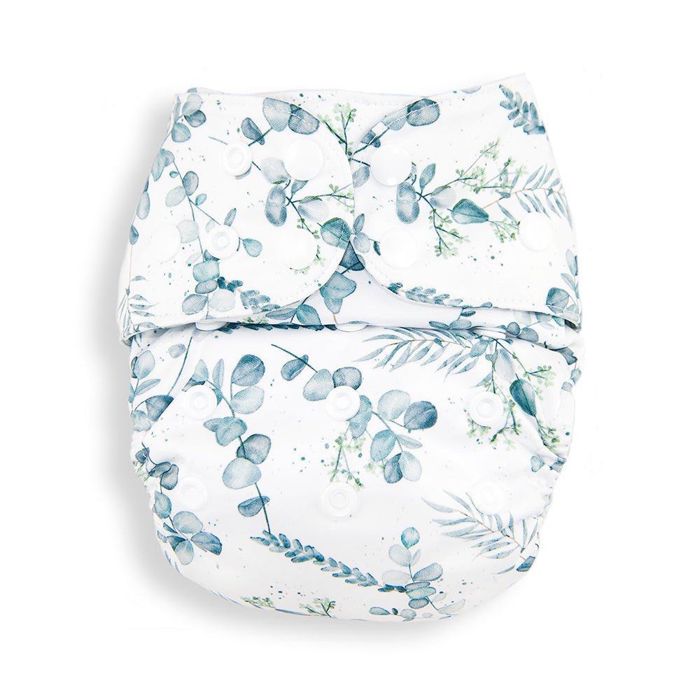 Eucalyptus All In Two Modern Cloth Nappy Front