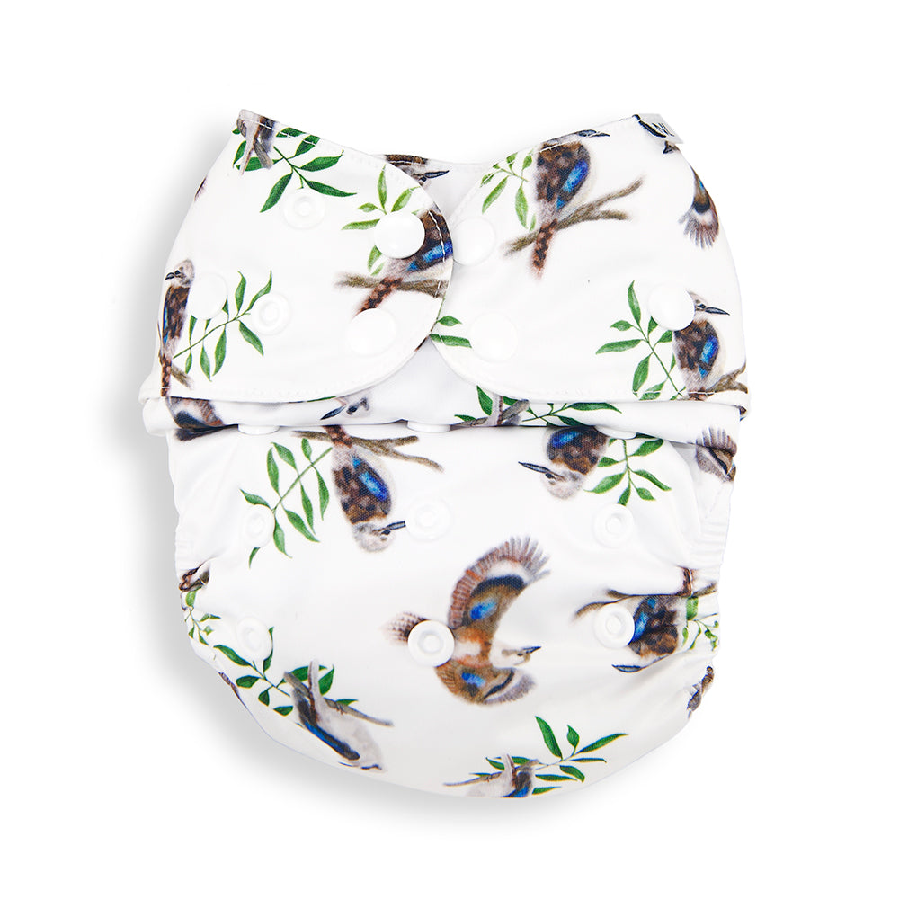 Kookaburra Bloom All In Two Modern Cloth Nappy Front