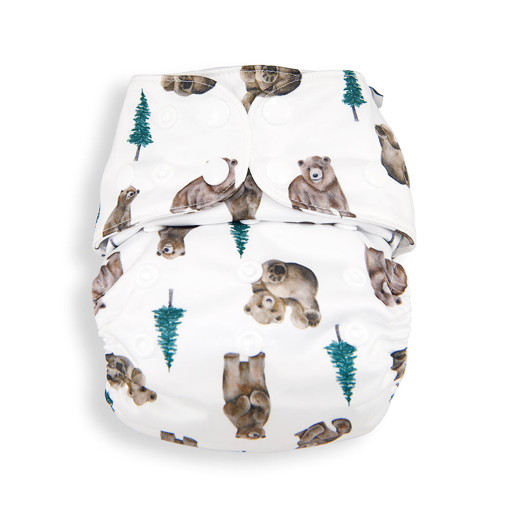 Bear Cub All In Two Modern Cloth Nappy Front