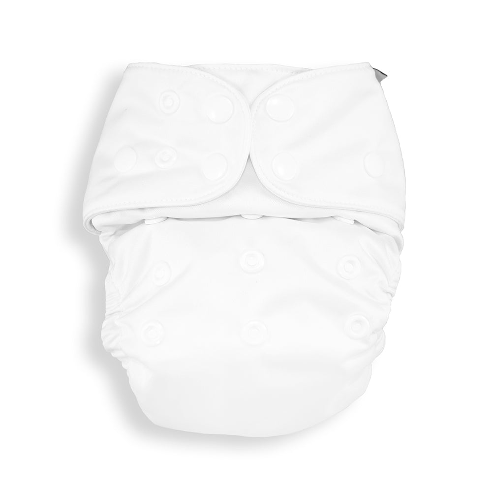 White All In Two Modern Cloth Nappy Front