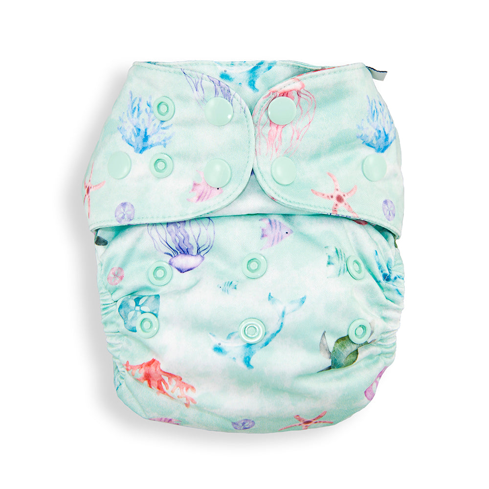 Ocean All In Two Modern Cloth Nappy Front